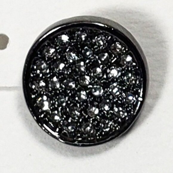 Croft & Barrow Women's Stunning Sparkling Black Small circle Stud Earrings - Picture 3 of 6
